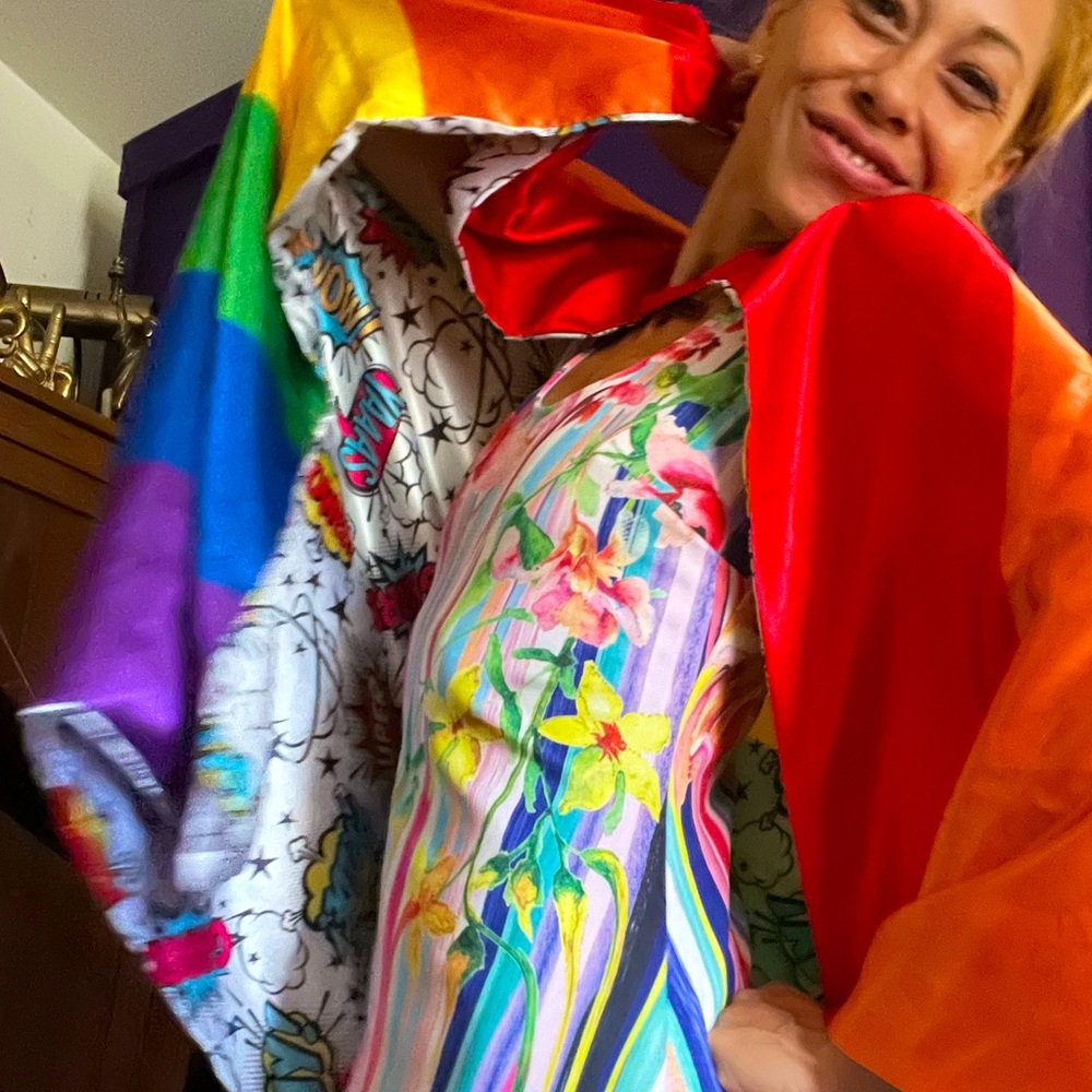 Double sided Rainbow cape coming from Lady CCs personal collection of costumes